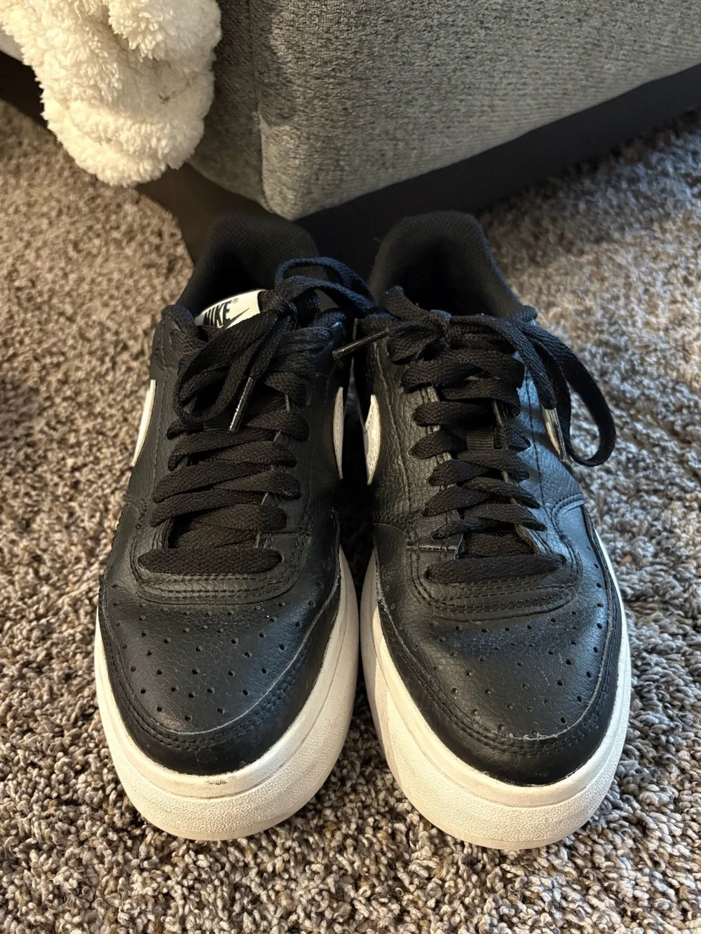 Nike Black and White Court Vision Alta Platform Sneakers (7)